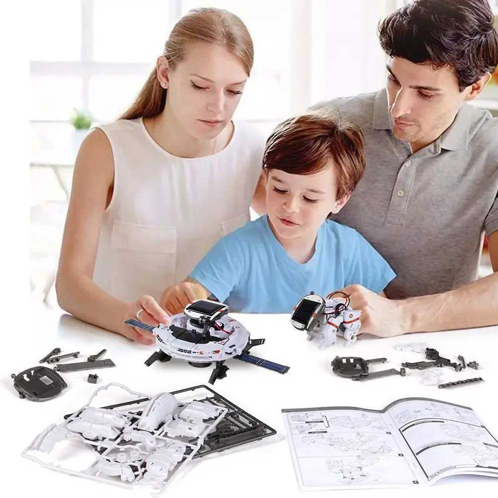 Fournitures de jouets de Noël 6 en 1 Expérience scientifique Robot solaire Jouet DIY Assemblage Outil d'apprentissage Robots éducatifs Kit de gadgets technologiques pour KidL231223