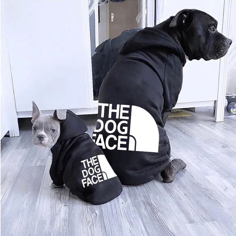 Büyük ve küçük köpekler evcil giyim kıyafetleri köpek kıyafetleri köpek yüz evcil köpek sweatshirt dört mevsim küçük ve orta köpek kapüşonlu