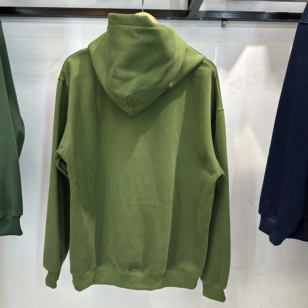 Prawdziwe zdjęcia XL Zielona bawełniana bluzę męską męskie bluzy wysokiej jakości pullover