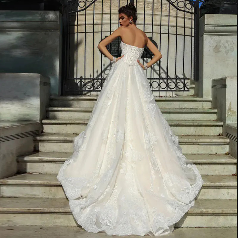 Elegante abito da sposa in tulle senza maniche le donne A-Line Appliques da sposa Gwon Vestido De Noiva lunghezza del pavimento Custom Made YD