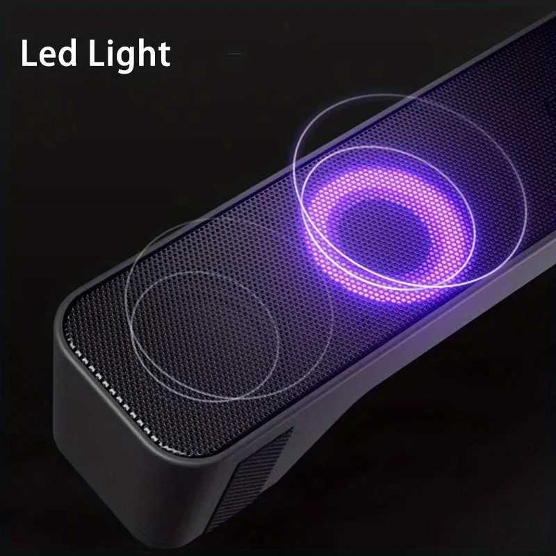 Boekenplankluidsprekers Bluetooth LED-licht 4D Surround-luidspreker Home Theater Geluidssysteem Computer Soundbar Voor TV Subwoofer Bedraad Stereo Sterke bas