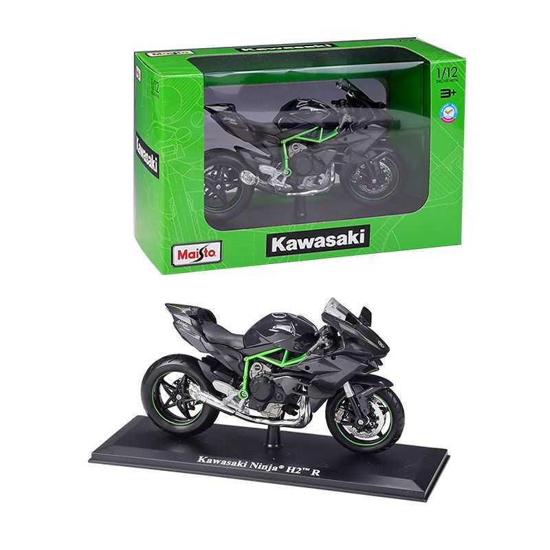 Voiture électrique/RC Maisto 1 12 Kawasaki Ninja H2 R Moto H2r modèle statique moulé sous pression véhicules à collectionner loisirs Moto jouet cadeaux MotoL231223