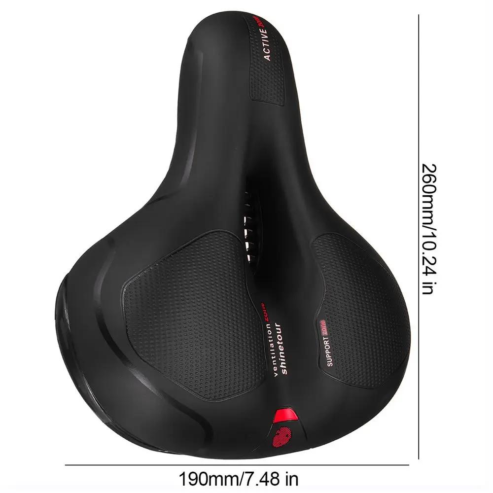 Selle Sella bici Sedile bici impermeabile Extra largo Gel Cruiser Morbido con barra riflettente Cuscino cavo ammortizzante bicicletta da montagna