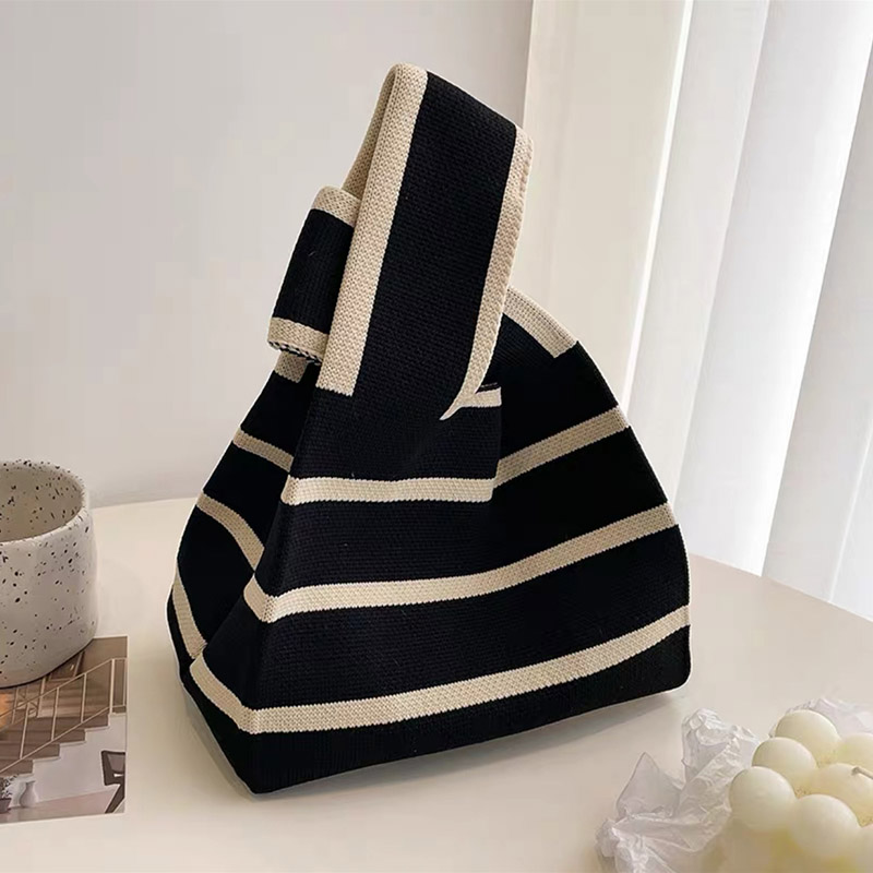 Deisgner Femmes Sac Stripe Sacs Top Quality Check Pattern Knit Totes Fleurs Mode Sacs à main Sac à provisions Noir Bleu Marron Bandoulière Sac à bandoulière