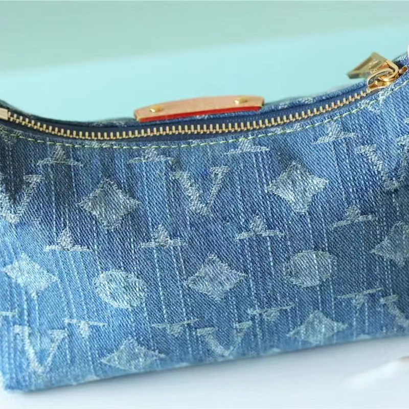 Modische Pochette-Designer-Einkaufstasche, luxuriöse Handtaschen, blaues Denim, echtes Leder, Designer-Tasche, Mini-Totes, Handtasche, Geldbörse, Brieftasche, Umhängetasche, modische Clutch