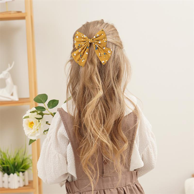 New Children Cute Bow Ribbon Hairpin Hair Clip Kids Floral Barrettes Baby Girls Decoration Hair Accessories