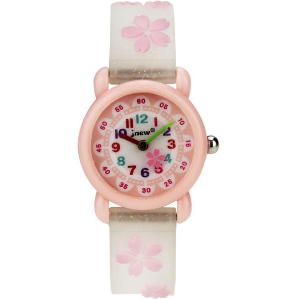 Jnew Brand Quartz Childrens Watch Loverly Cartoon Boys Girls Studenter tittar på bekväm silikonband godis färg armbandsur299z