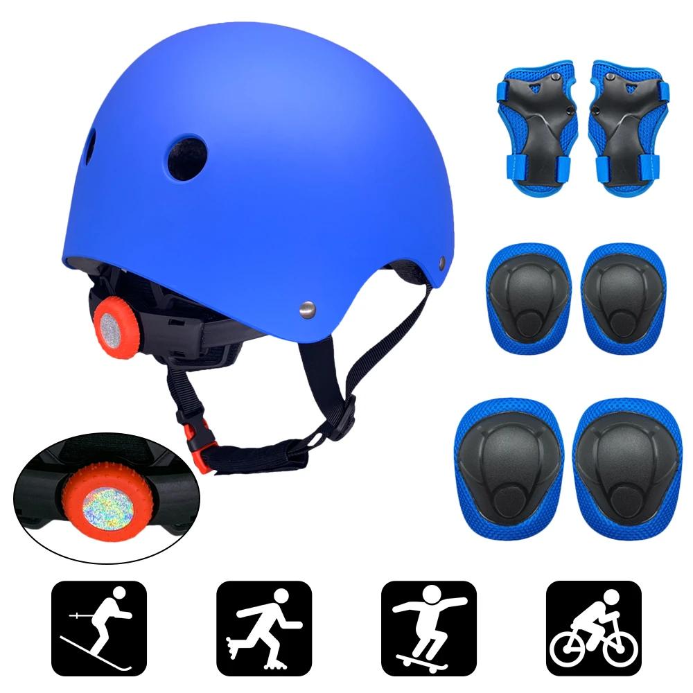 Gear Kids 7 in 1 Helmet and Pads Set Adjustable Kids Knee Pads Elbow Pads Wrist Guards for Scooter Skateboard Roller Skating Cycling