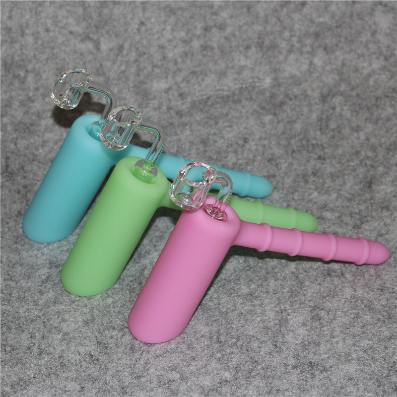 Kleurrijke rokende handpijpen bubbler voor droge kruidentabacoo-waterpijpen met 18 mm mannelijke gezamenlijke kwartsbanger