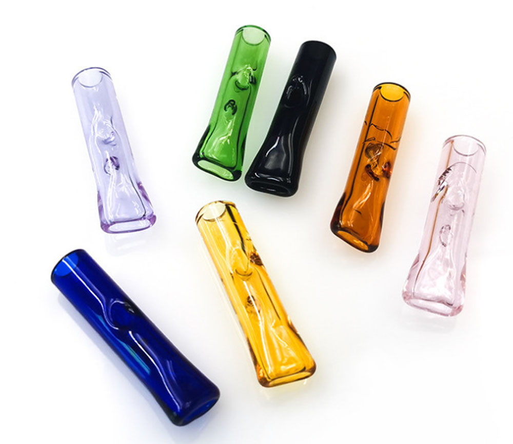 Kleurrijke Dikke Glazen Filter Tips Waterpijpen Roken Accessoires 42mm Lengte Mini One Hitter Pijpen Dab Rigs Voor Tabak Droge Kruid