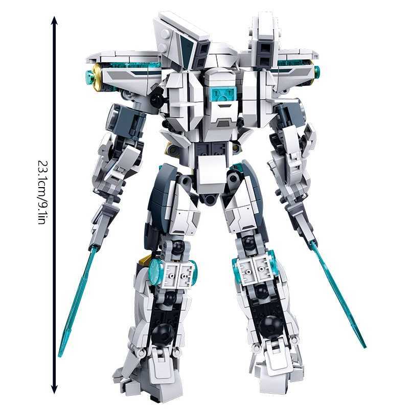 Block 561 st sluban White Guardian Robot Warrior Building Block Toys Mech Montering Educational Toys Gifts To Kids No Box L231223