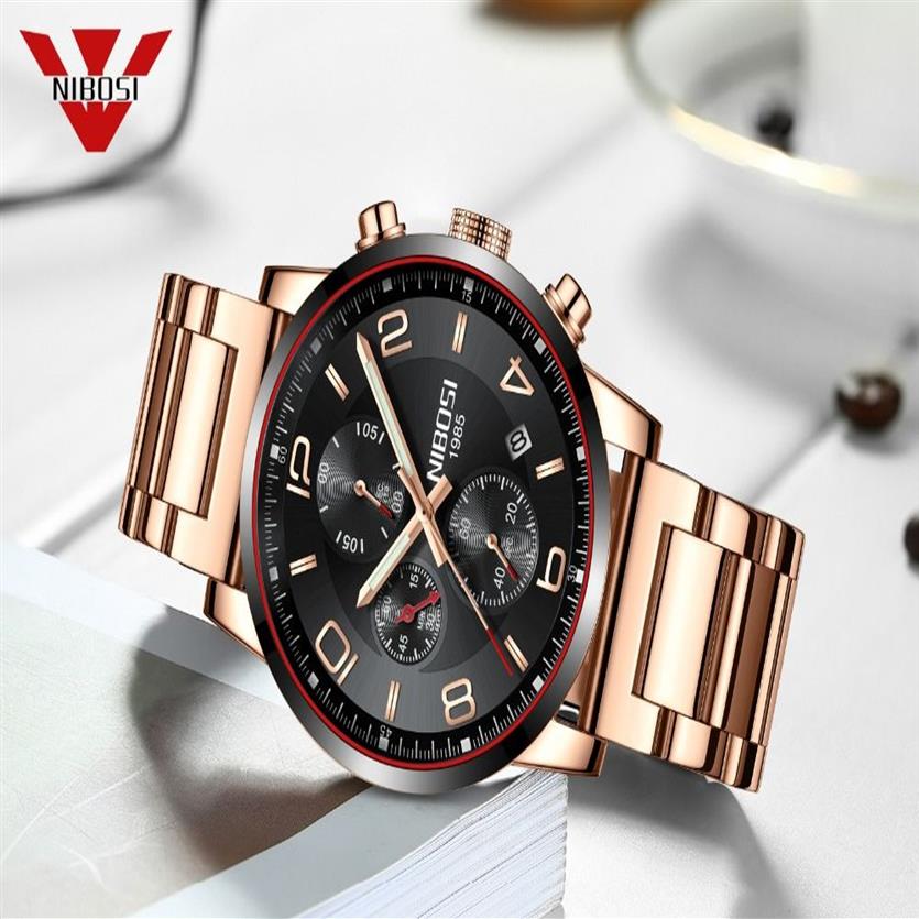 Nibosi relógio masculino de marca de luxo, relógio militar do exército, relógio de quartzo masculino, relógio de pulso esportivo, relógio de pulso 244q