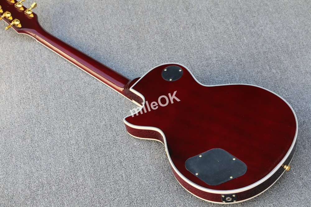 Chitarra elettrica LP classica custom shop 58 vino rosso, chitarra in mogano con corpo solido, spedizione gratuita