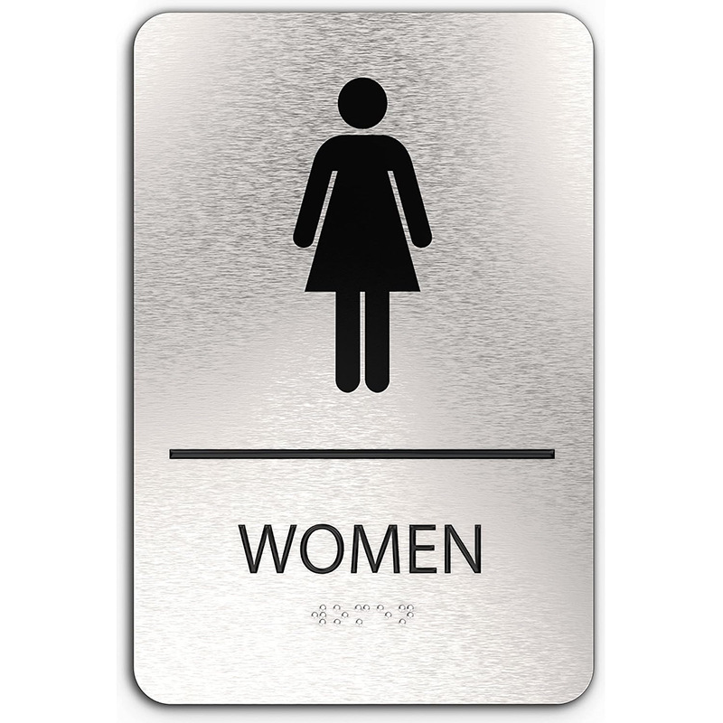 Hurtowy niestandardowy znak łazienki Dostępny Handicap Braille Nowy Ada unisex wózek toalety drzwi toalety oznakowanie znaku restauracyjnego do biznesu 8 
