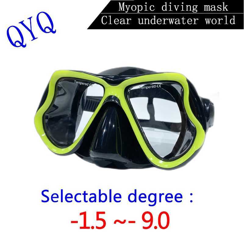 Diving Accessories QYQ Snorkeling mask Optical myopic diving glasses adults can be fitted with myopic diving mask 240118