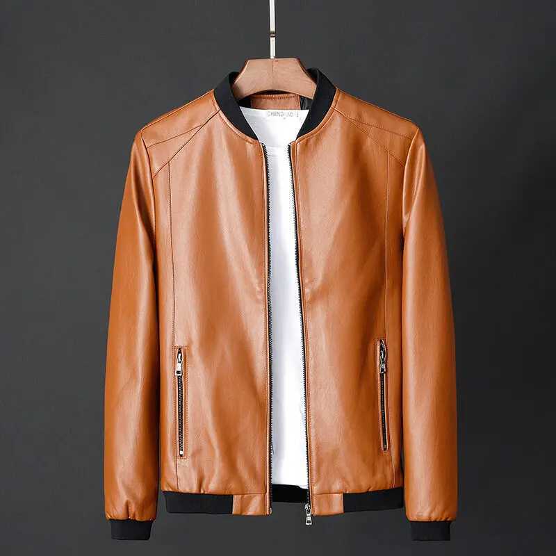 Men's Jackets Men's outerwear men's spring and autumn leather jacket men's 2024 new popular Korean slim fit thin trendy clothes