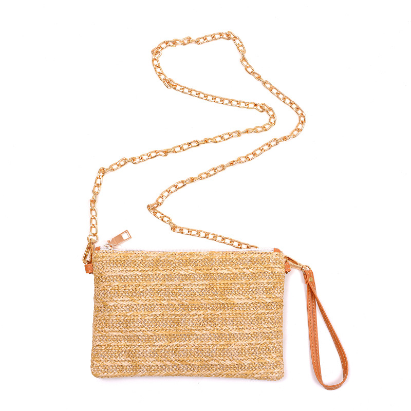 Straw Cross-Body Bag Summer Women's Single Shoulder Beach Bag Mobile Phone Pouches Cosmetic Bags