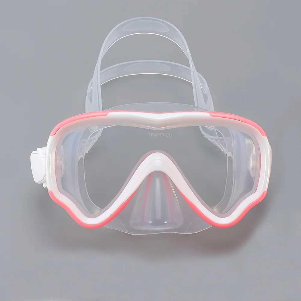 Diving Accessories Professional Kids Snorkel Swim Mask Child Diving Mask Anti-Fog Swimming Goggles With Nose Cover For Snorkeling Swimming Training 240118