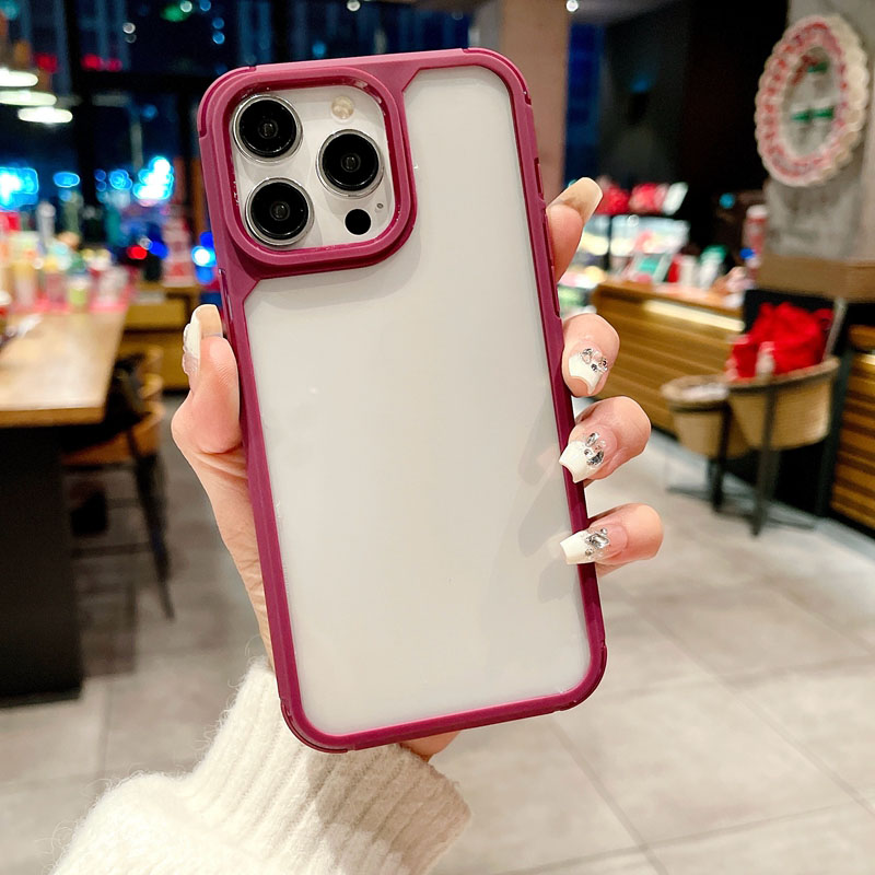 Hybrid Color Shockproof Cases For Iphone 15 Plus 14 13 Pro Max 12 11 Iphone15 Hit Color Hard Acrylic Plastic PC Soft TPU Clear Transparent Mobile Phone Back Skin Cover