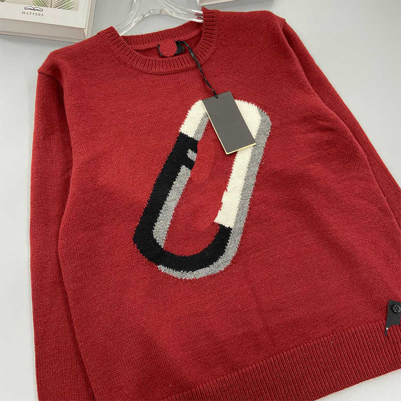 Pulls pour femmes Designer Marque Rouge Tricot Lettre Col Rond Pull En Cachemire À Manches Longues Pour Hommes Et Femmes Portent Nouveau Lâche Automne Hiver QAQJ