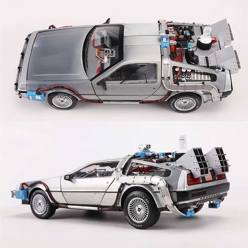 Elektrische/RC auto Hot Wheels 118 schaal DeLorean DMC 12 Terug naar de toekomstige tijdmachine Mr.Fusion gegoten speelgoedvoertuig automodelL231223