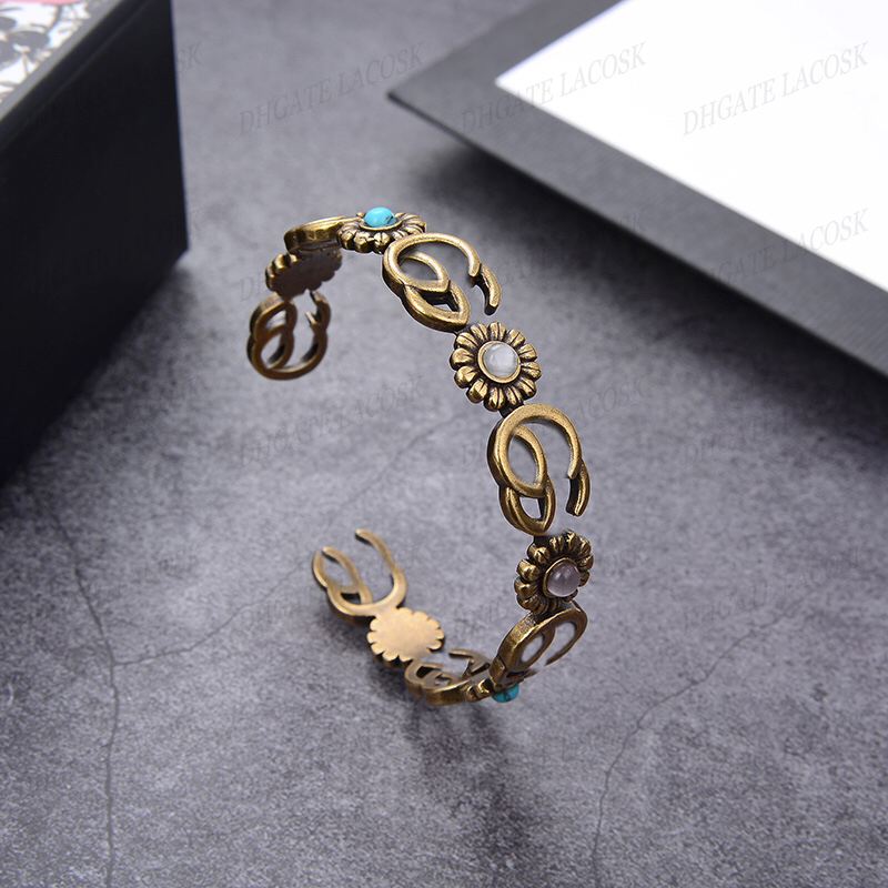 Винтажный браслет для женщин, регулируемые металлические классические браслеты, дизайнерские браслеты с правильными буквами, унисекс, крутые украшения