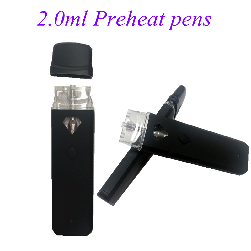 2 ml Precalentamiento Vape desechable Pluma 320 mah Batería recargable Kits de estator de aceite grueso Dispositivo de vaporizador personalizado de 2 gramos EE. UU. Orden de muestra