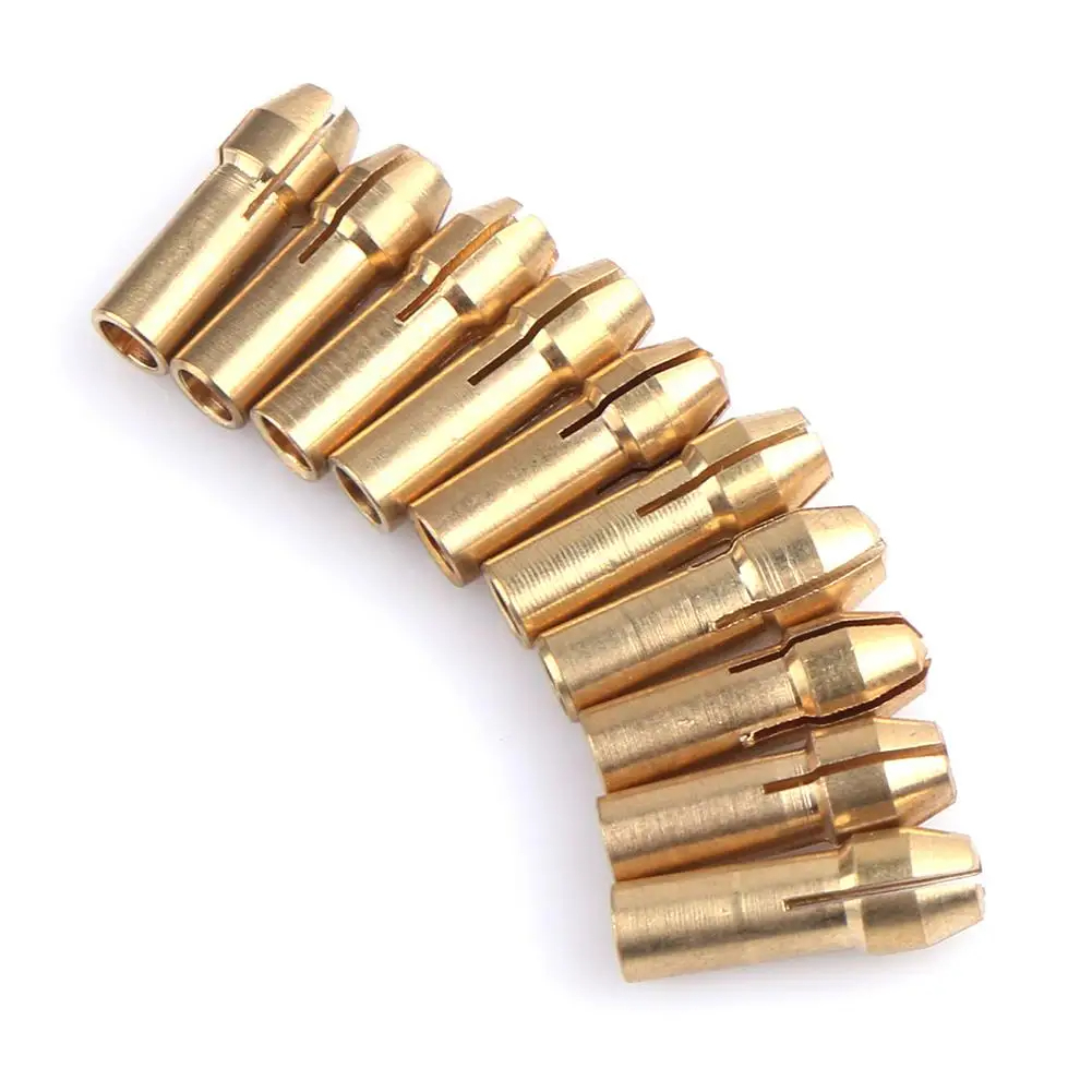 Electric Grinding Accessories 3.2mm-0.5mm Mini Drill Brass Collet Chuck For Dremel Rotary Tool Engraving Pen Copper Core
