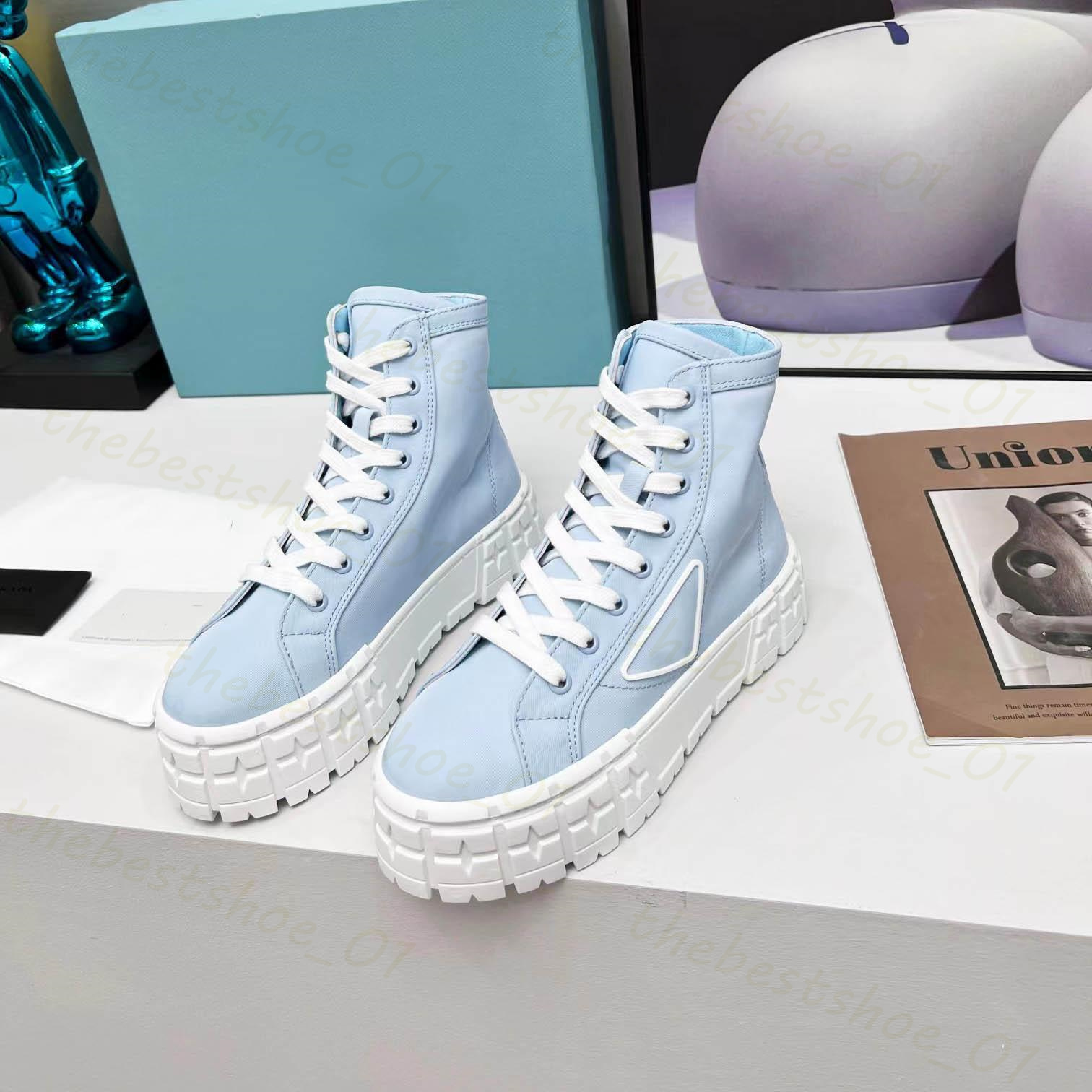 Designer Casual Shoes Women Nylon Wheel Sneakers Gabardine Fashion Canvas Brand Ladies Stylist Sneakers Fashion Thick Sole Solid Color Height Boosting Shoes