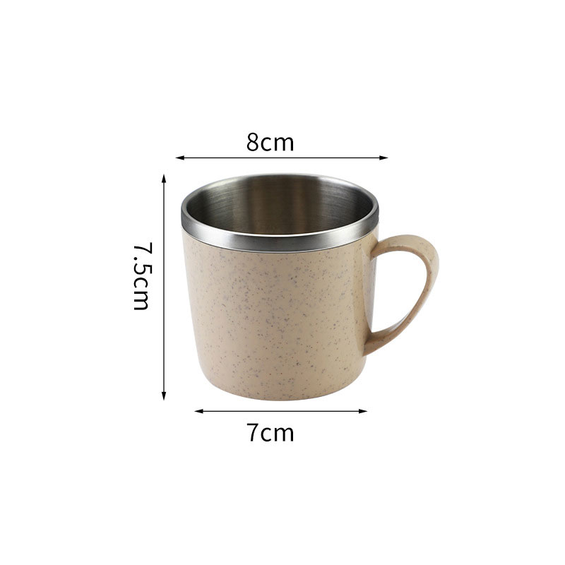 Дизайнерская чашка из нержавеющей стали 304, кофейная чашка для завтрака, бытовая, с защитой от ожогов и падения, детская чашка для питья, подарок