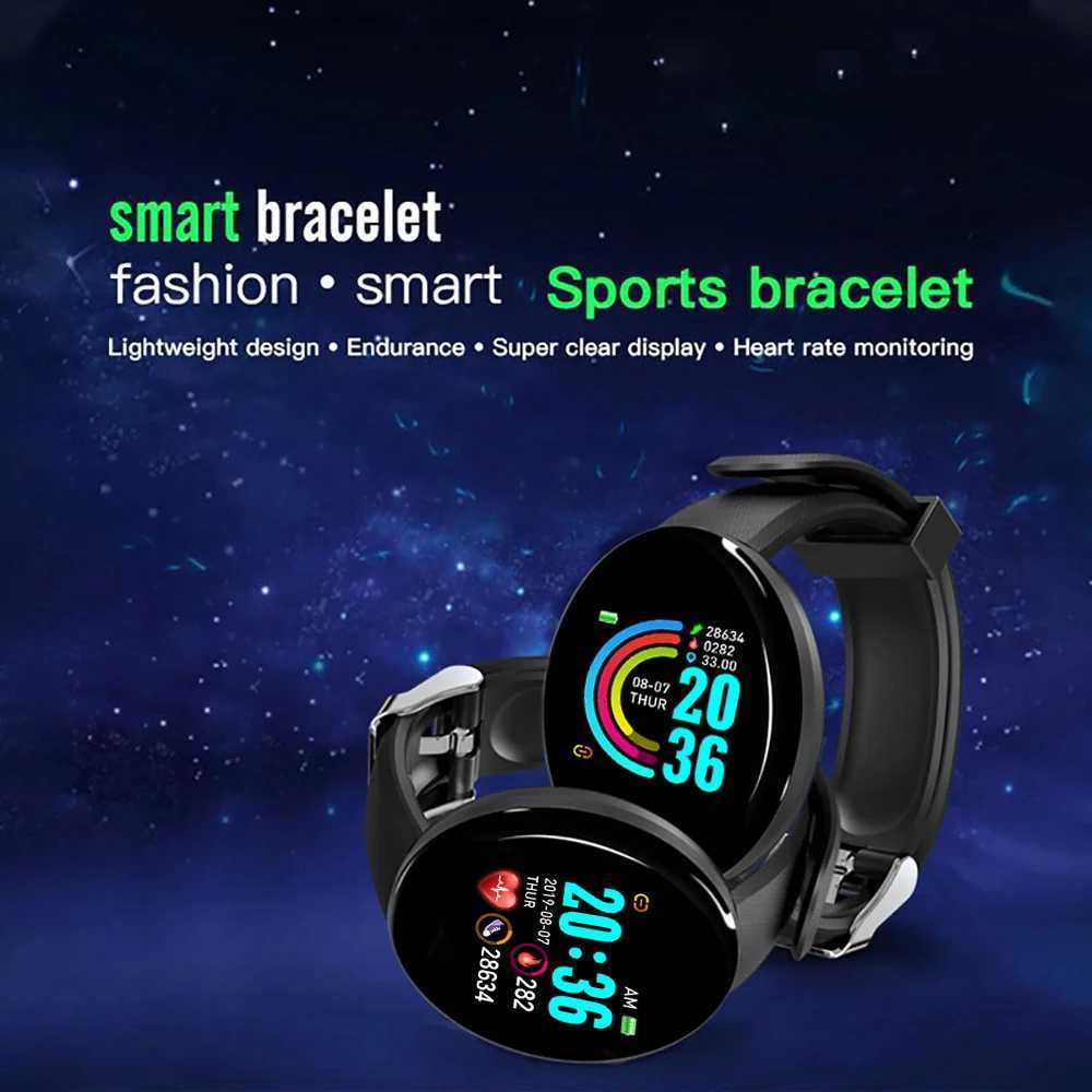 Akıllı Saatler D18 Çoklu Spor Modları ile Smartwatch Dairesel Renk Ekran Çağrı Bilgileri Hatırlatma Fotoğrafı Müzik Çeken Akıllı Bilezik