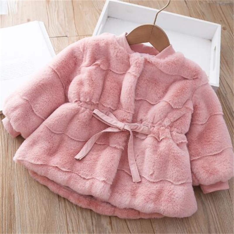 2024 New Autumn and Winter Clothing Children's Jackets Fashion Sweet Imitation Fur Jackets Girls Coat