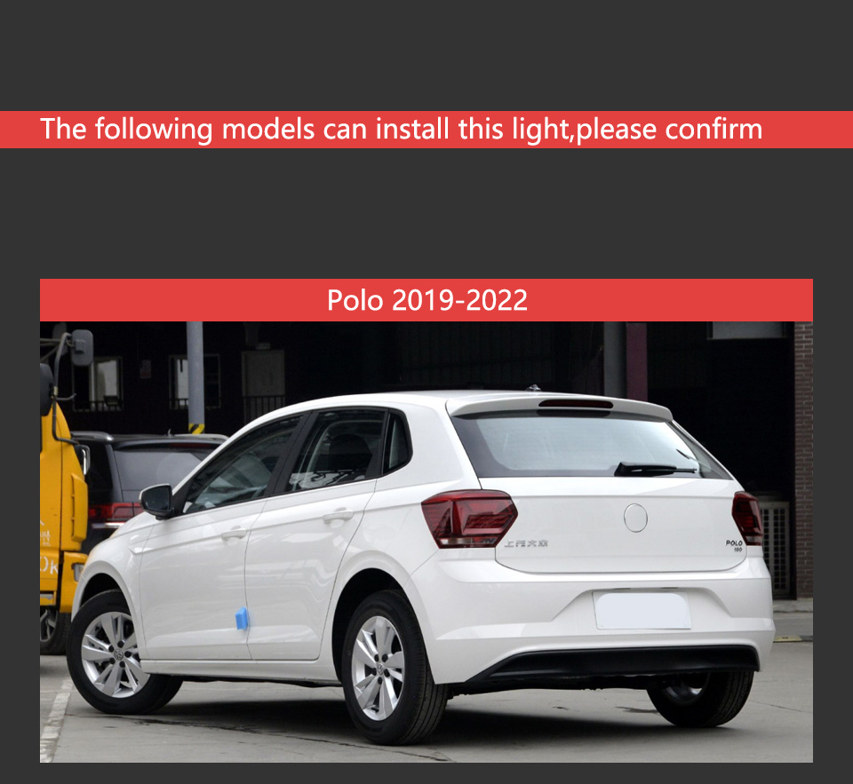 Lâmpada traseira do carro para vw polo led lanterna traseira 2019-2021 traseira correndo freio nevoeiro sinal de volta luz acessórios automotivos