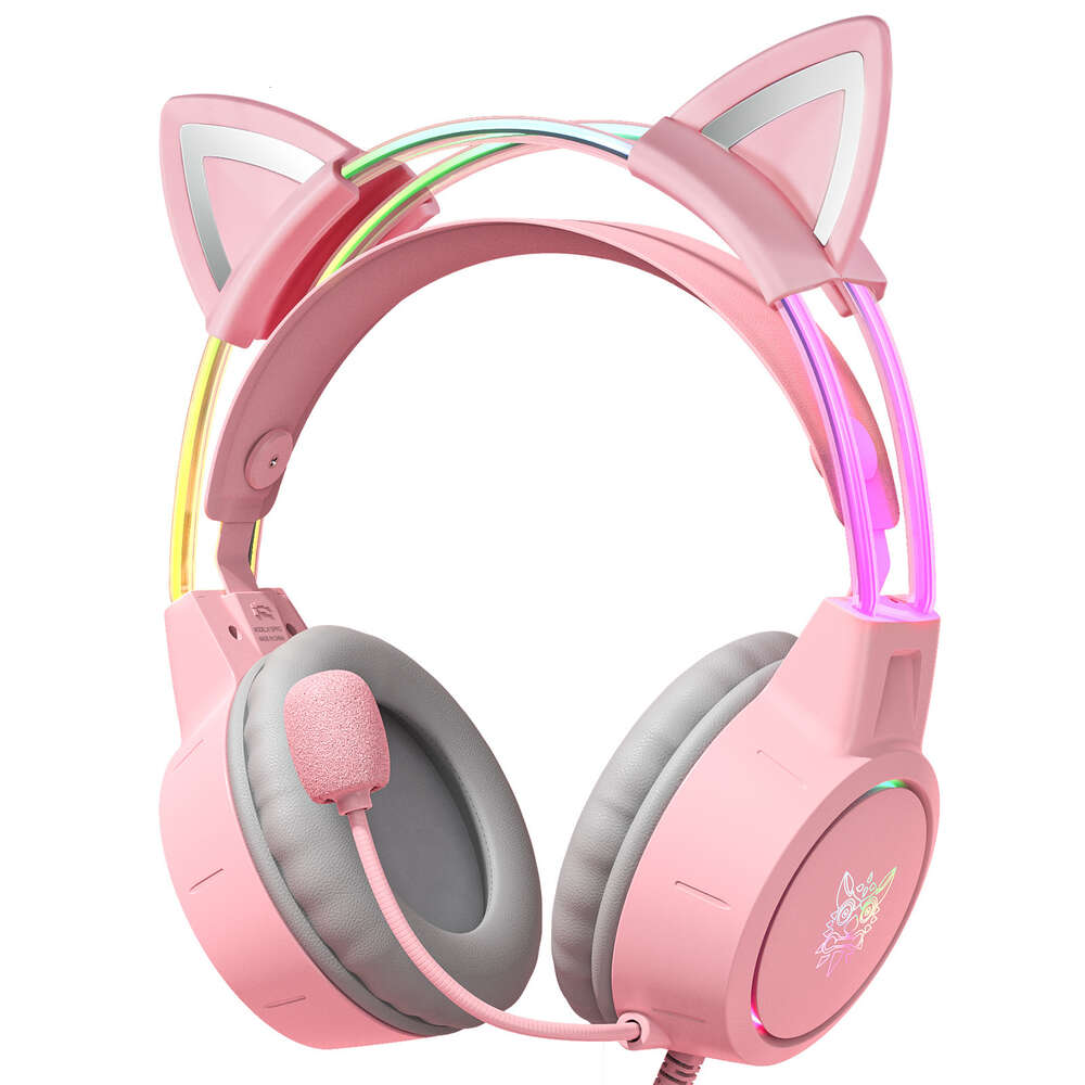 Casque X15pro populaire transfrontalier avec faisceau lumineux, oreille de chat mignon, réduction du bruit Esports, casque de jeu sur ordinateur