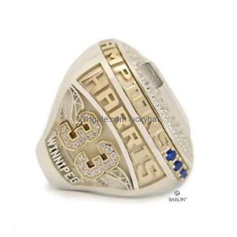 Anéis de cluster Seu próprio nome Winnipeg Blue Bombers Cfl Grey Cup Team Champions Championship Ring Souvenir Men Fan Gift Wholesal Drop D Dhbqe