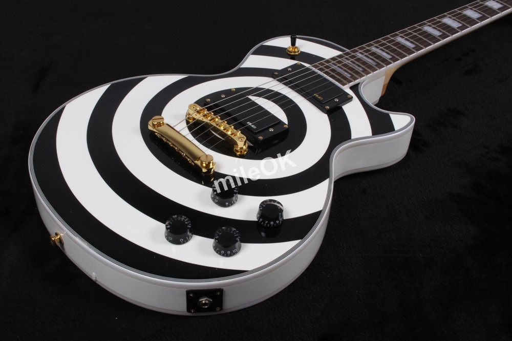 HEISSE VERKAUFSgitarre Zakk Wylde Bullseye schwarz/weiße E-Gitarre