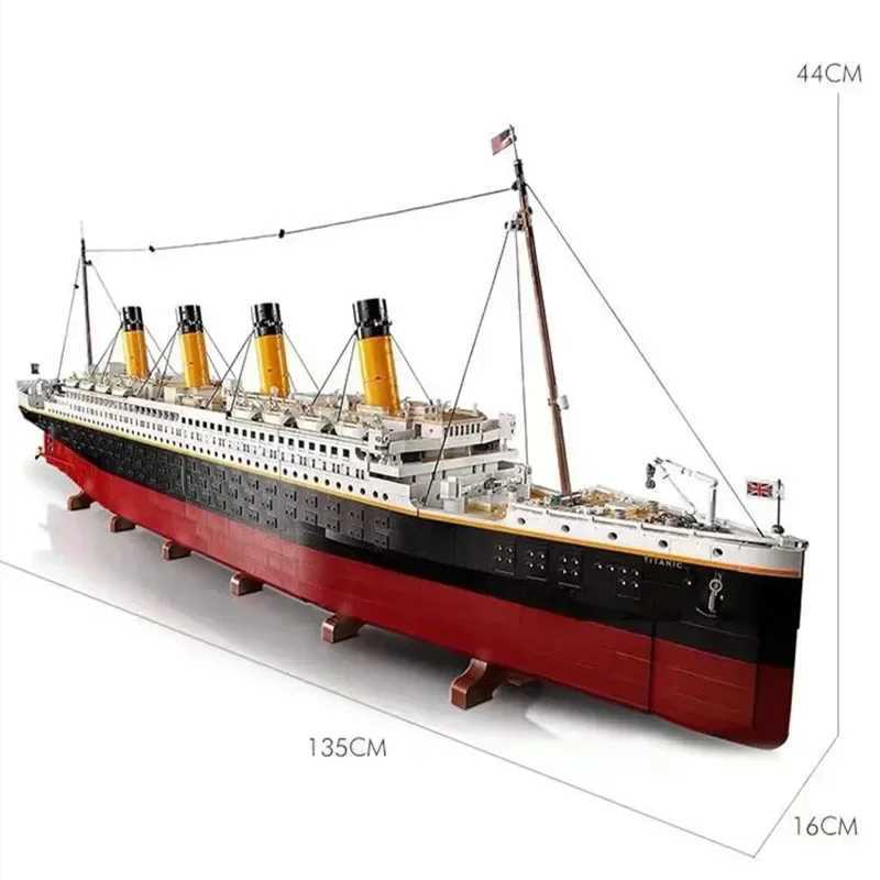 Blocks NEW Titani Compatible 10294 Titanic Large Cruise Boat Ship Steamship Bricks Building Blocks Children Toys Gifts 99023L240118