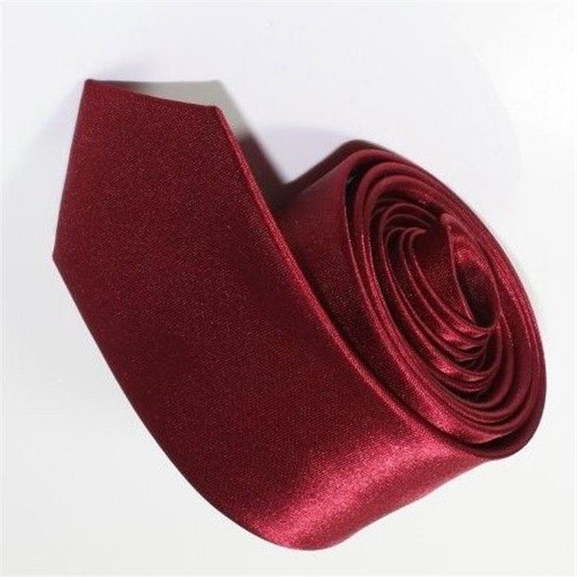 Satin Polyester silk Tie Necktie Neck Ties Men Women BURGUNDY Skinny Solid Color Plain 5cmx145cm249r