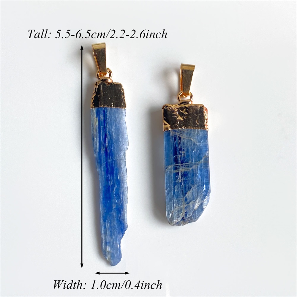 Colares pingente charme forma irregular natural cristal azul quartzo presente