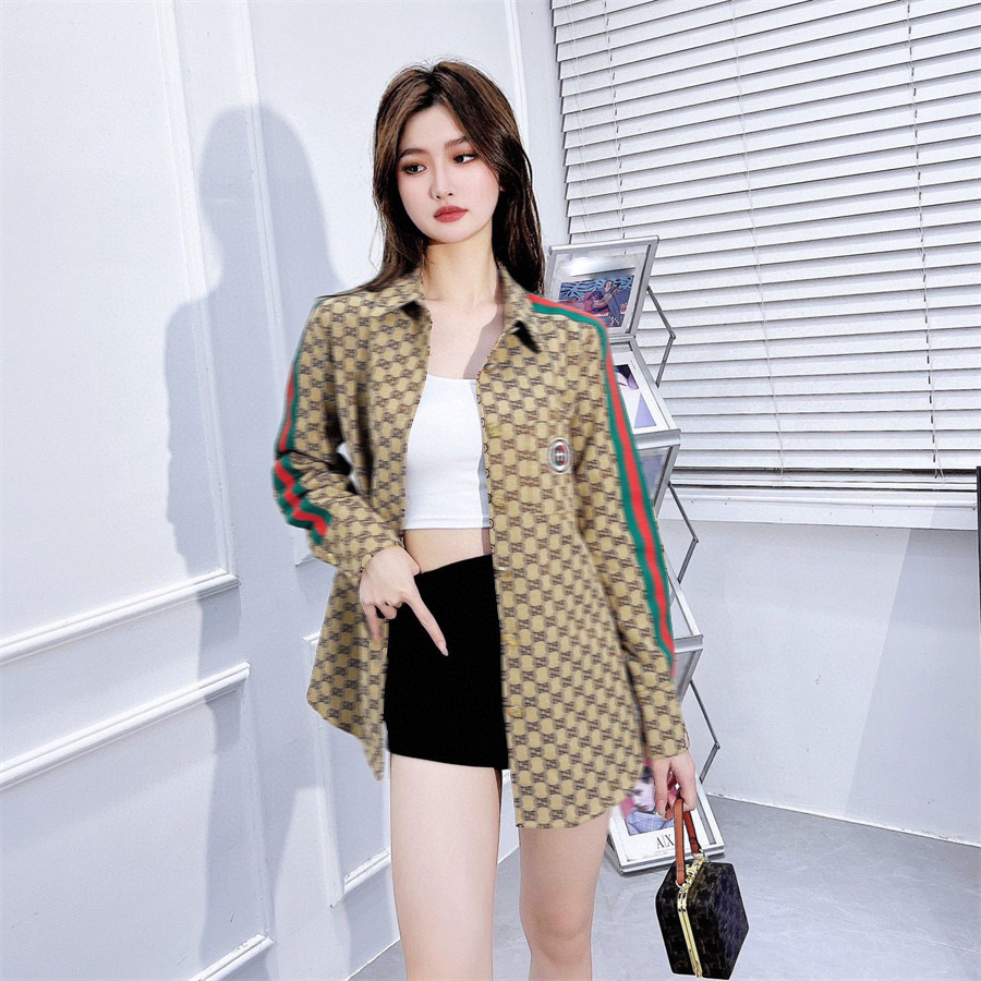 Designer women's jacket denim coat spring light luxury classic and fashionable full letter printed lapel button casual and versatile