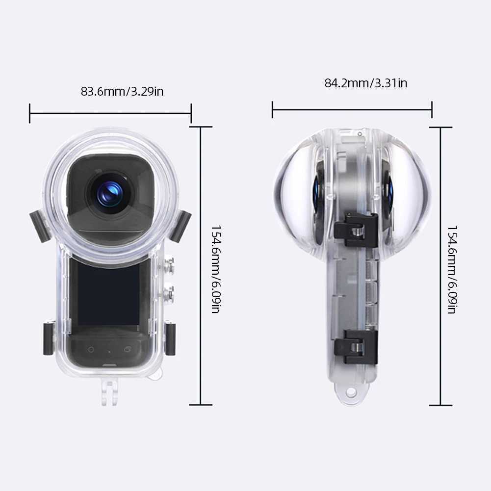 Câmeras de vídeo de ação esportiva Capa de mergulho invisível Capa protetora de mergulho 50m à prova d'água Câmera esportiva Acessórios de capa de mergulho anti-riscos para Insta 360 X 3 YQ240129