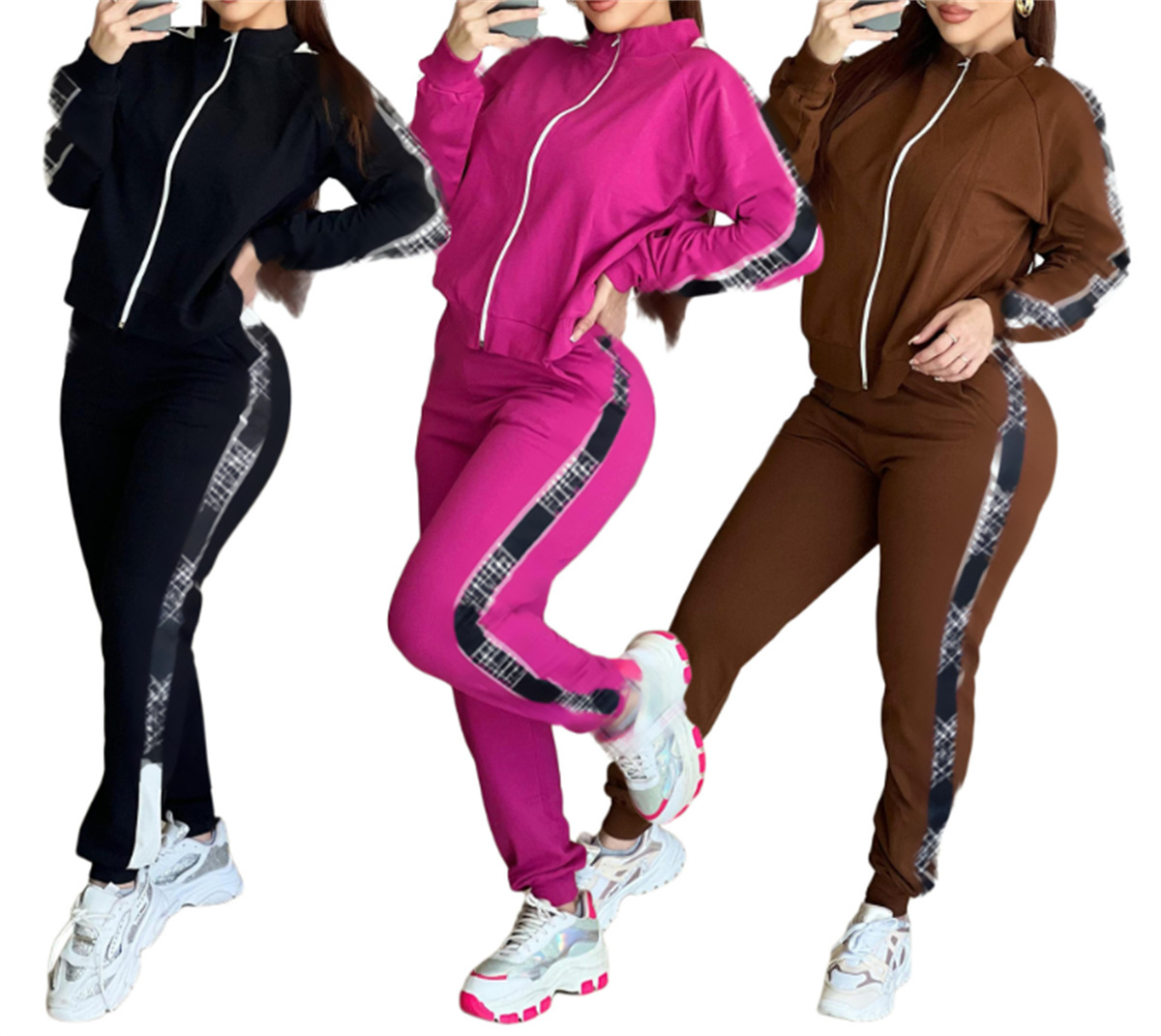 Damen-Outfit, Trainingsanzüge, Designer-Strick-Zweiteiler-Sets, Buchstaben-Pullover, Pullover, Freizeithose, Anzug, Jogging, Sportbekleidung, Kleidung, solide Biker-Anzüge