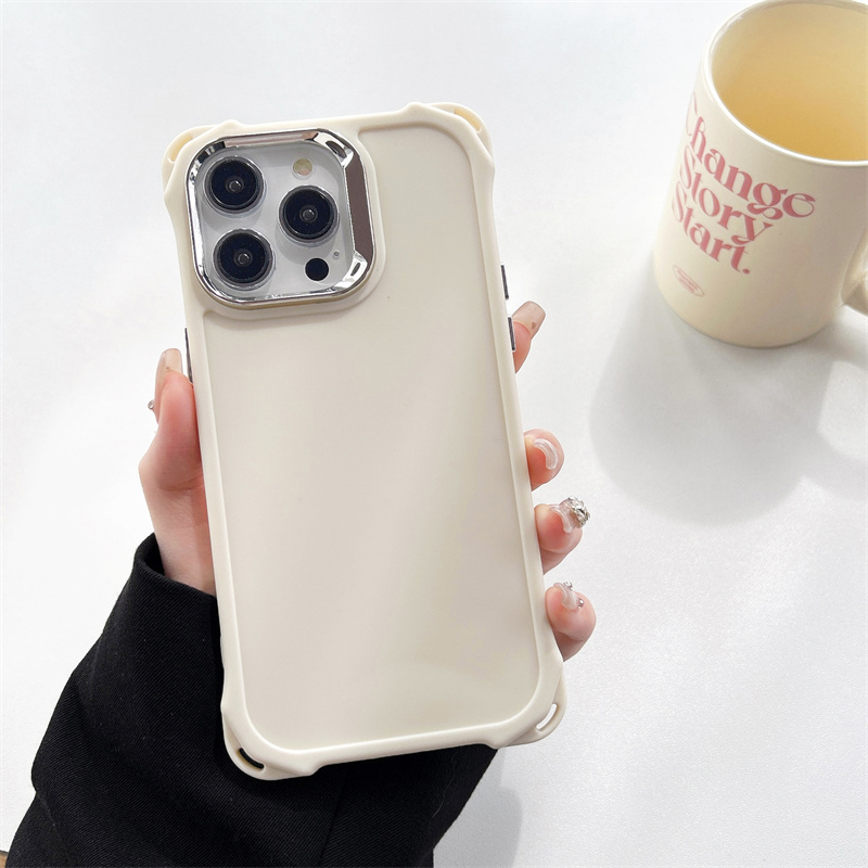 Einfache einfarbige Handyhülle für iPhone 13 11 12 14 15 Pro Max 15pro Schutz galvanisierte Linse Hybrid-Rückseite Candy Cases 100 Stück