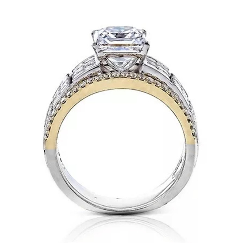 Choucong 2024 Wedding Rings 925 Sterling Silver Gold Fill Luxury Jewellry Princess Cut White 5a Zircon CZ Diamond Gemstonesは女性ブライダルリングギフトを約束します