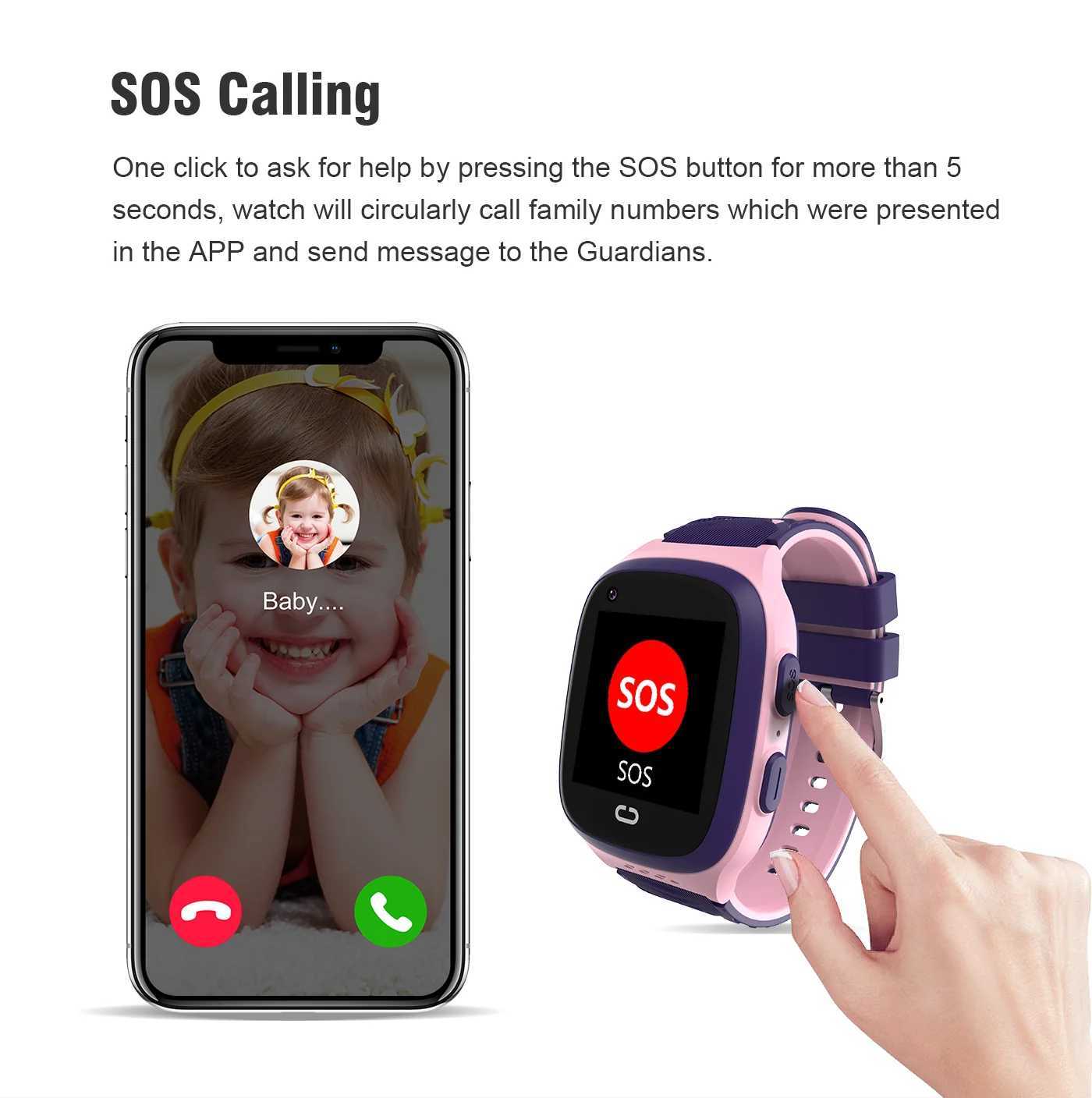 Smart Watches LT31 Video Call 4G Kids Smart Watch Waterproof WiFi GPS CAMERA Telefon Barn Baby Intressanta spel Monitor Smartwatch Clock Gifts