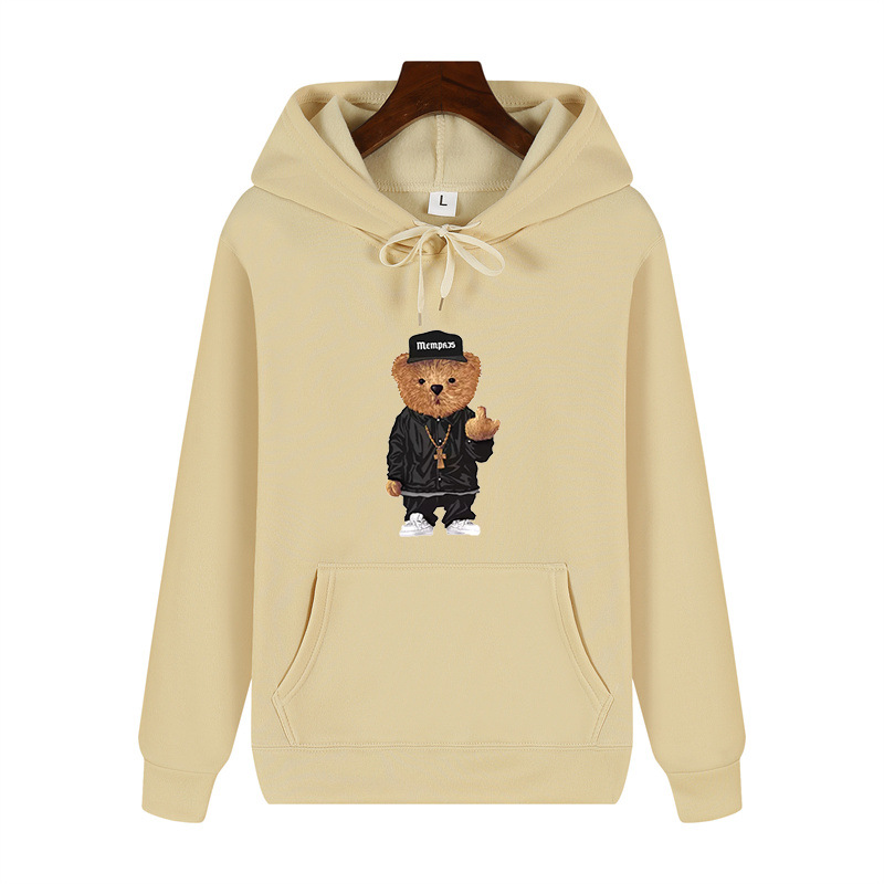 Mode hommes et femmes 3D sweats à capuche en silicone Skateboard Hip Hop Automne / Hiver surdimensionné High street unisexe streetwear Bear sweat à capuche couple vêtements hauts