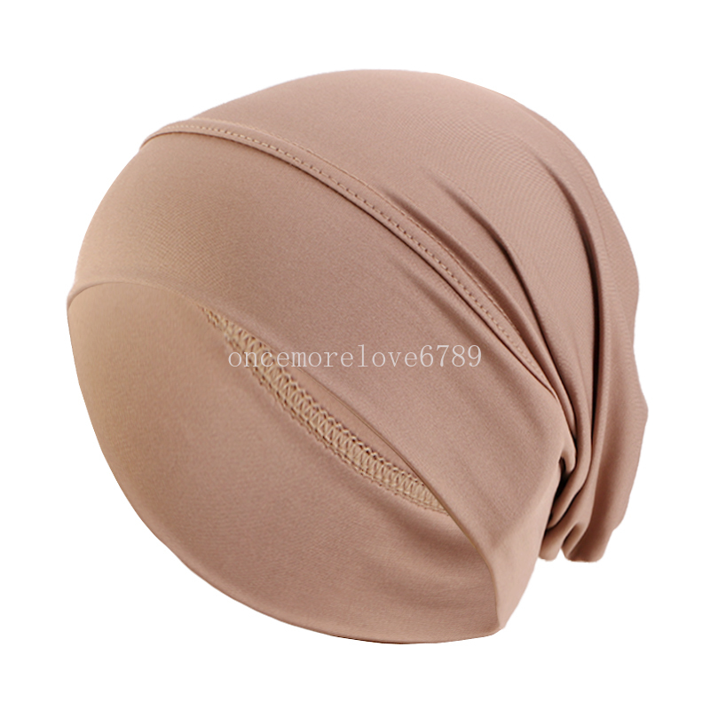 Turban élastique pour femmes, casquette Hijab musulmane pour Ramadan, chapeau de nuit pour dames, couverture complète, chapeaux intérieurs, solide, mode Simple, casquette de chimio contre le Cancer