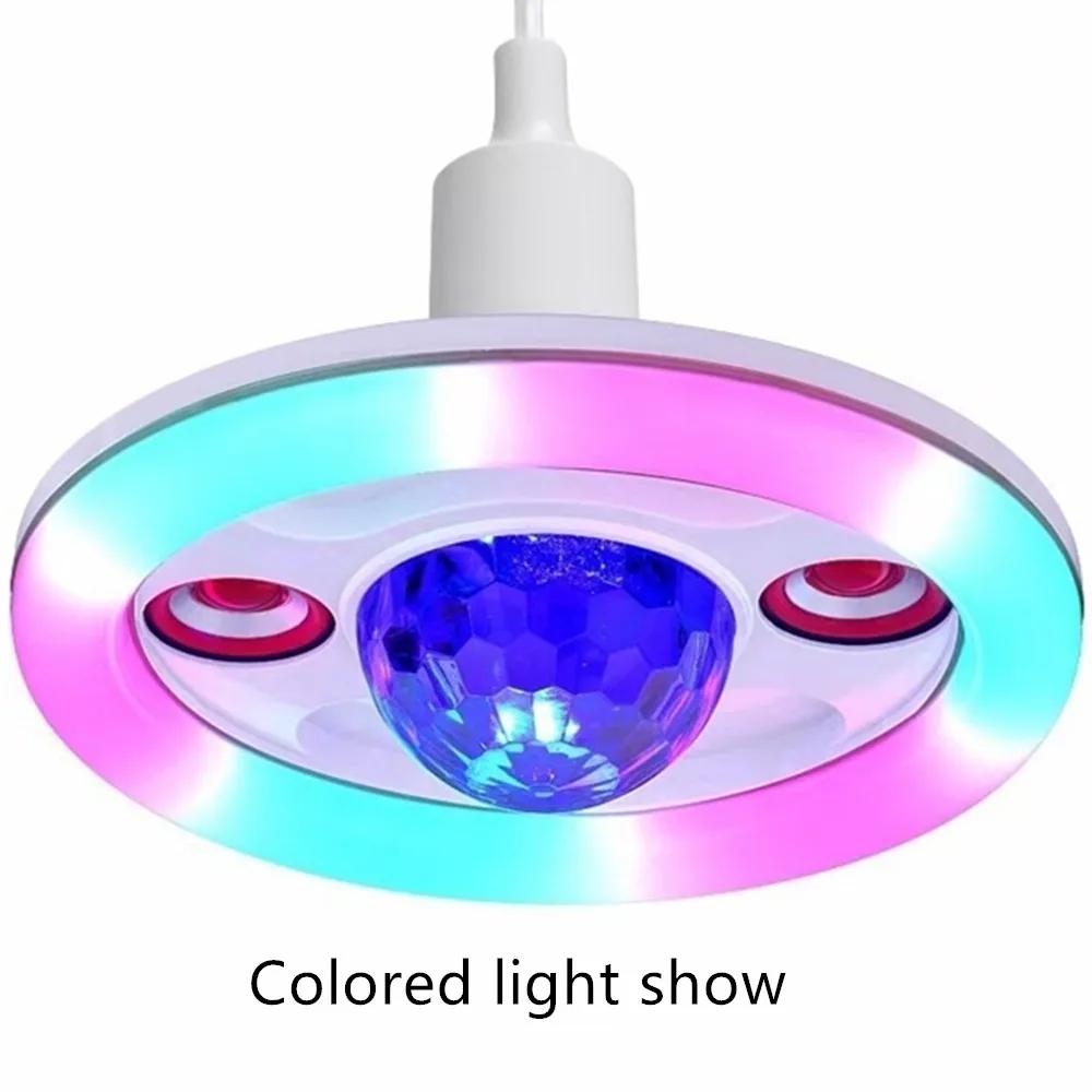 E27 LED plafond lampe colorée maison chapiteau éclairage Bluetooth 2 haut-parleur musique lumière chambre intelligente avec télécommande boule magique