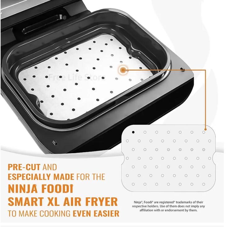 Air Fryer Baking Paper Non-Stick foder Mat Cheesecake Kök Bakningsverktyg Disponibla bakbricka för Ninja Foodi Microwave BBQ 500 st/parti