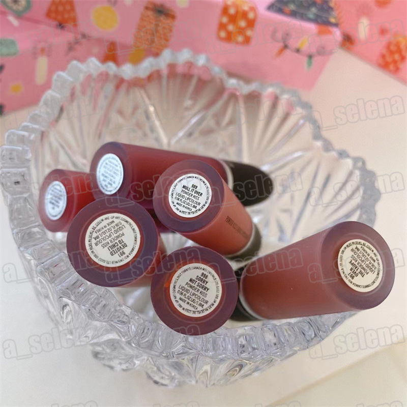 M Lip Makeup 6 kleuren lipgloss Hydraterende vloeibare lippenstift Lipglossset voor kerstcadeau met tas